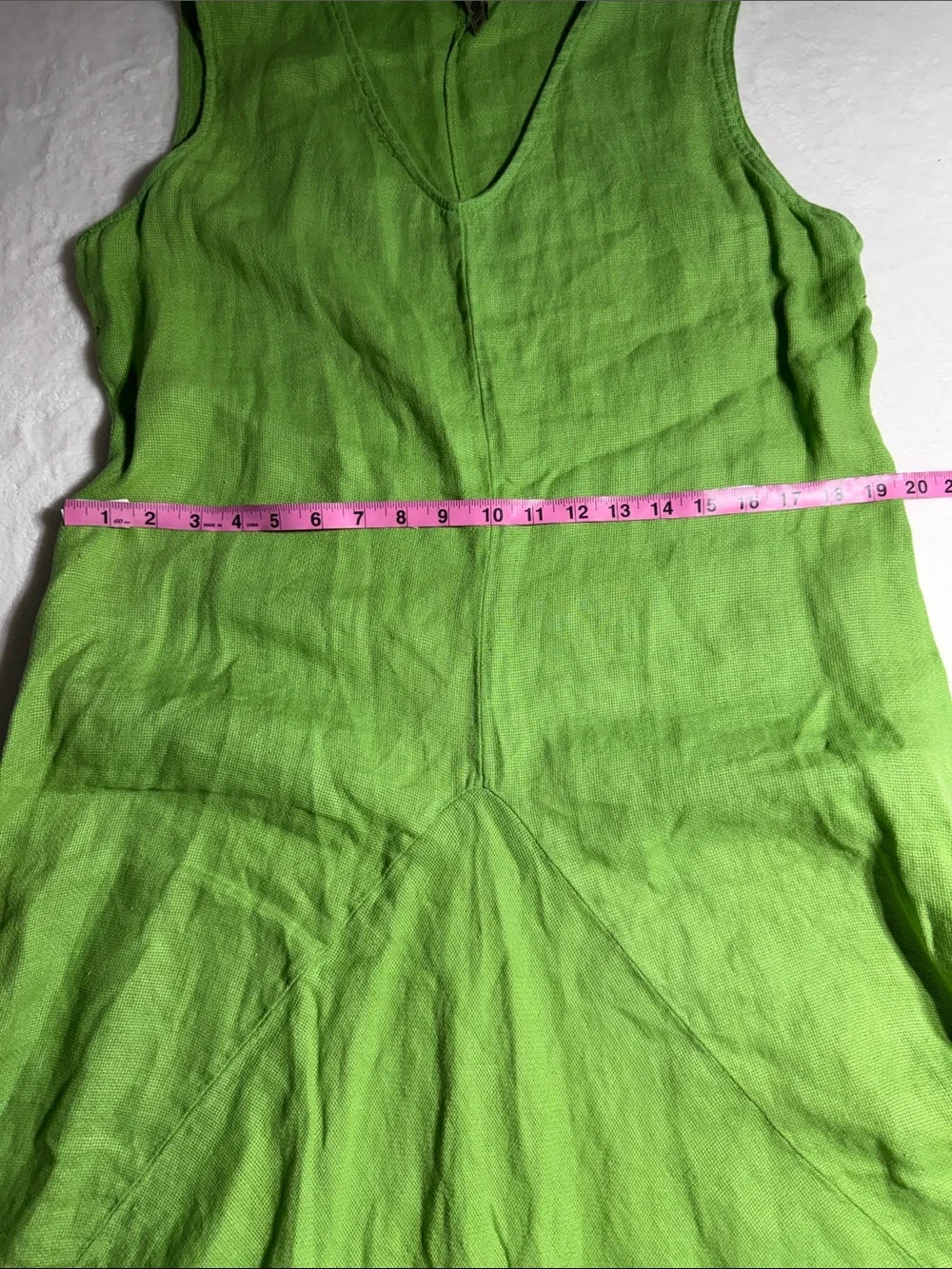 Khangura Bohemian Linen Sleeveless Green Maxi Dress with Gathered Flared Skirt - Picture 7 of 10